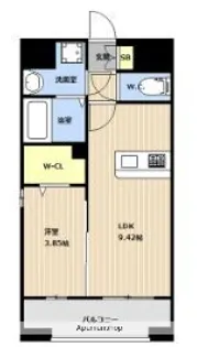 LIBTH薬院PREMIER【13階】の間取り