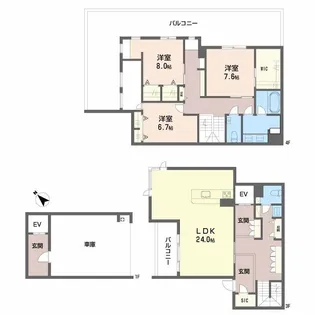 シャーメゾン浄水通り【3階】の間取り
