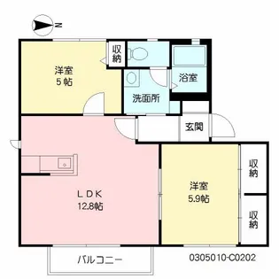 ディアスゆうき C棟【2階】の間取り