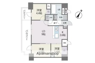 MODERN PALAZZO 天神南Ⅱ【9階】の間取り