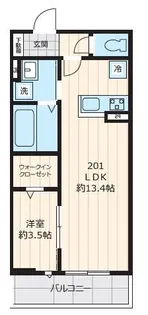 グリシーヌ【201号室号室】の間取り
