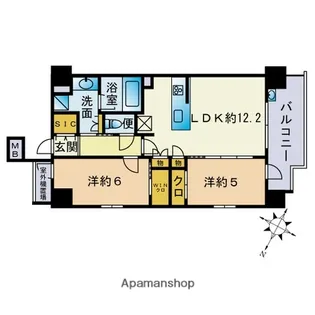 オープンレジデンシア渡辺通南【6階】の間取り