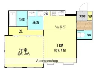 ラシックランテ平和【3階】の間取り