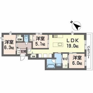 シャーメゾン レスリジェアルカディア【2階】の間取り