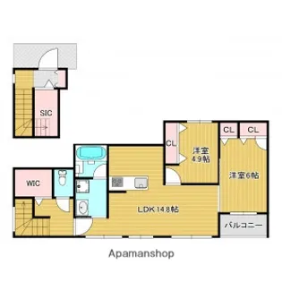 HAMAVILLA HILLS【2階】の間取り