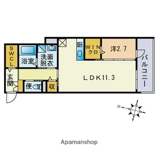 トリファイン唐人町【3階】の間取り