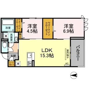 セゾン姪浜駅北【3階】の間取り