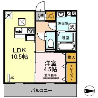 DーROOMグランクリュ姪浜【1階】の間取り