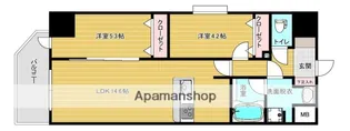 リファレンスリバービュー室見【3階】の間取り