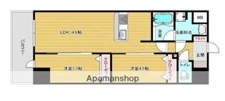 リファレンスリバービュー室見【9階】の間取り