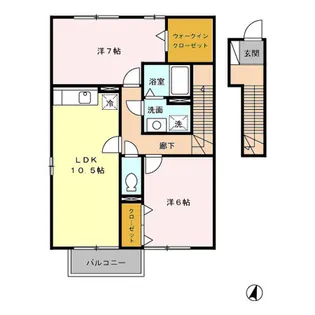 アドミラブール壱番館 B棟【2階】の間取り