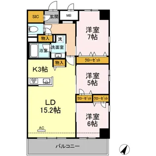 アーバンテム春吉【3階】の間取り