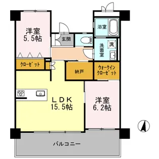 シェソワアンテイ【202号室】の間取り