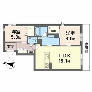 ベレオ鳥飼【1階】の間取り