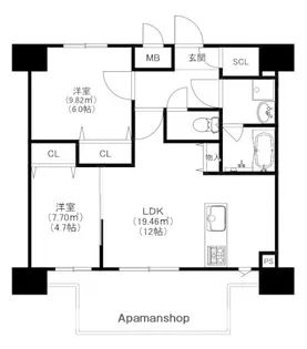 MODERN PALAZZO博多デュオグランデEAST【11階】の間取り