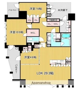 プレミスト大濠公園【6階】の間取り