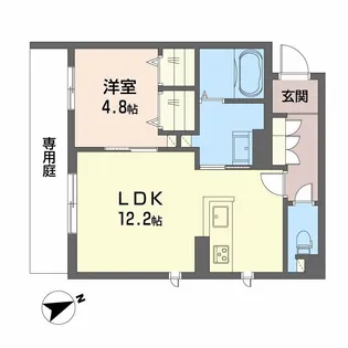 シャーメゾン六本松南【1階】の間取り