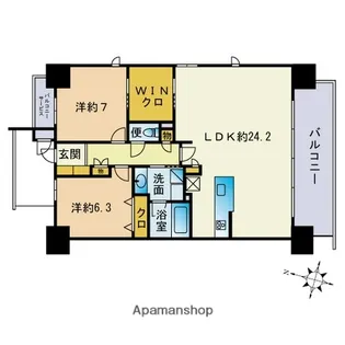 ポレスター博多ミッドシティ【14階】の間取り