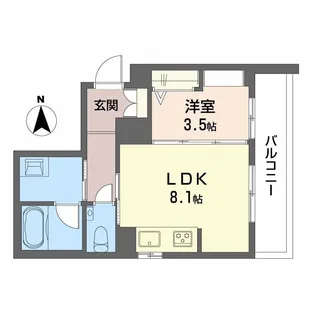 プロキオン大濠【3階】の間取り