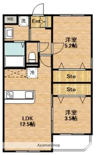 アース・フレンドリー福重【4階】の間取り