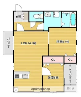 ZIP OHORI SOUTH【3階】の間取り