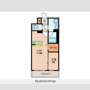 1LDKの間取り画像