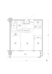 エンクレスト博多PARKSIDE【14階】の間取り