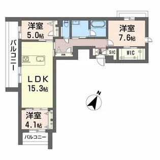 N,AGE神松寺【3階】の間取り