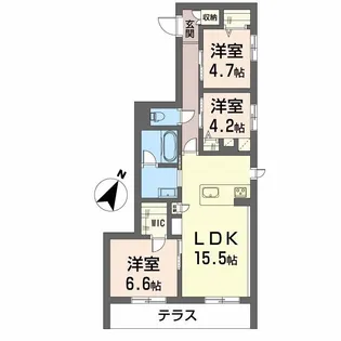 N,AGE神松寺【1階】の間取り