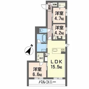 N,AGE神松寺【2階】の間取り
