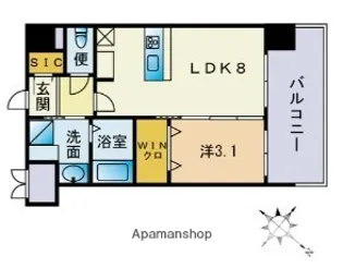 アクシオン高宮駅前グラシア【9階】の間取り