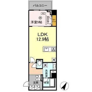 (仮)春吉2丁目DーROOM【2階】の間取り