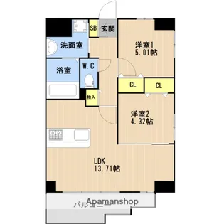 LIBTH高取Ⅱ【4階】の間取り