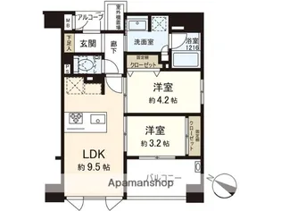 アクロス六本松 ラ・クラス【8階】の間取り