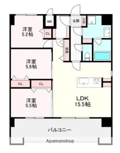 サンショウ レジデンス西新【8階】の間取り