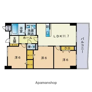 リオグランデ博多【12階】の間取り
