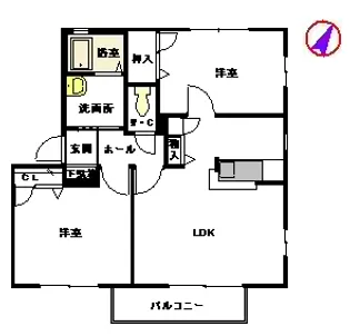 コーポ宝松【2階】の間取り