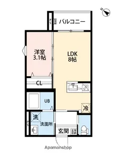 ROBOT HOME 渡辺通【2階】の間取り