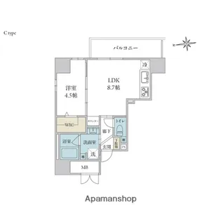 パティオ大手門【9階】の間取り