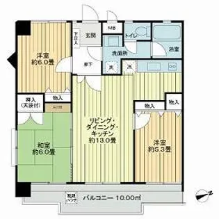 ライオンズガーデン輝国【3階】の間取り