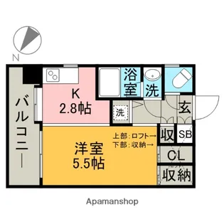 1Kの間取り画像