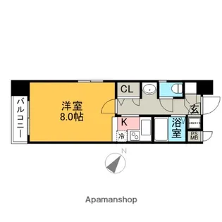 エンクレスト天神【7階】の間取り