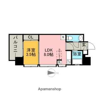 エステートモア・天神サクセス【3階】の間取り
