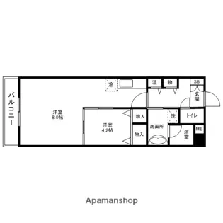 ハイパディ六本松弐番館【5階】の間取り