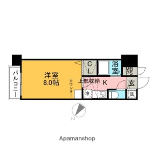 エステートモア薬院駅前【6階】の間取り