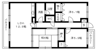 ハイツグランドウェルス【2階】の間取り
