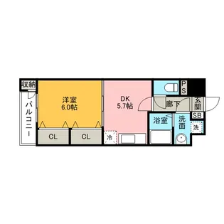 ポルト デュ ボヌール【10階】の間取り