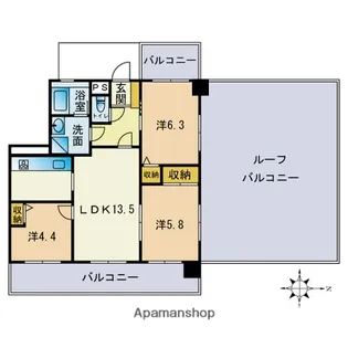 ダイアパレス大濠公園Ⅱ【9階】の間取り