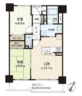 ダイアパレスプライムコート薬院【5階】の間取り