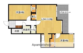 エステートマンション西公園【8階】の間取り